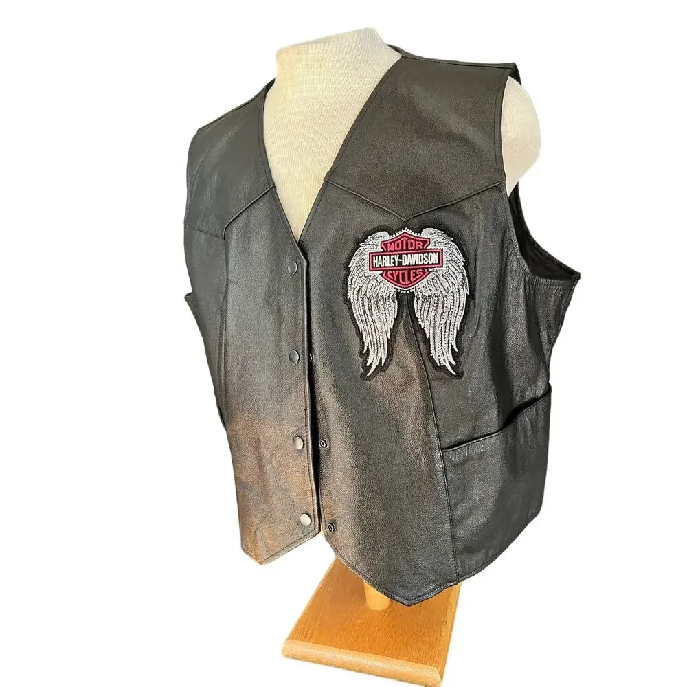 grey wolf collection leather vest size 5X